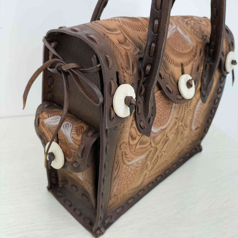 カービングトライブス Carving Tribes 花柄 型押し レザー レディース