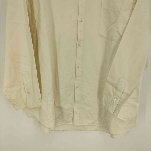 TRAVEL SMITH シルク コットン 織り バンドカラー シャツ カットオフ メンズ import:XL