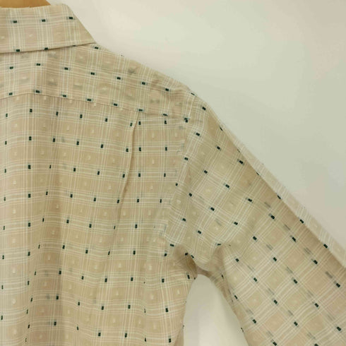 ガント GANT 60-70S USA製 NORTON DITTO Durable Press デカ襟芯 ユニオンチケット ステンシル 織り 総柄 L/S チェック シャツ メンズ