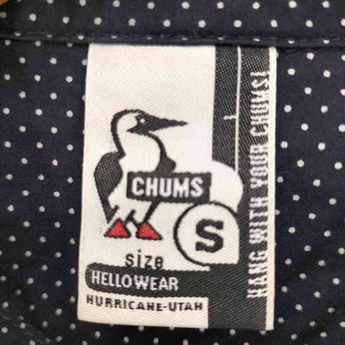 チャムス CHUMS ドット柄 フックボタン L/S コットン レギュラーカラー シャツ メンズ import:S