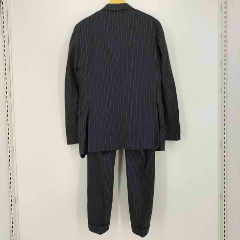 ボリオリ BOGLIOLI イタリア製 ピンストライプ ウールカシミヤ 3B テーラードジャケット センタープレス スラックスパンツ スーツ セットアップ メンズ 48