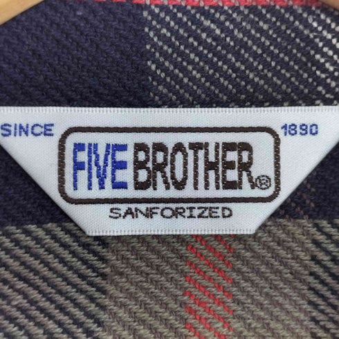 ファイブブラザー FIVE BROTHER ヘビーフランネルワークシャツ ネルシャツ メンズ JPN:L