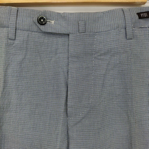 ピーティーゼロウーノ PT01 SLIM FIT 千鳥格子 センタープレス スラックスパンツ メンズ 50