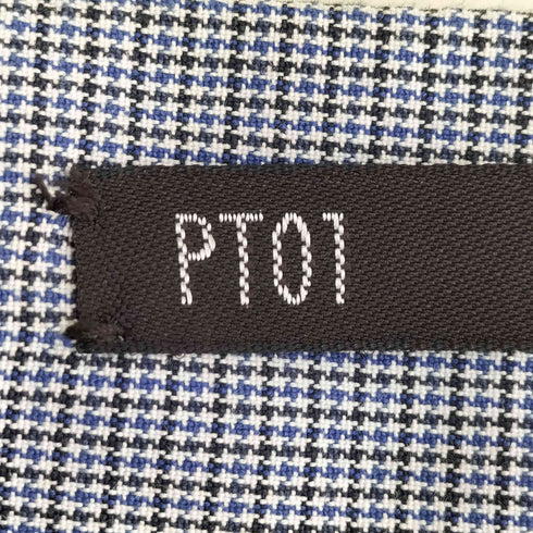 ピーティーゼロウーノ PT01 SLIM FIT 千鳥格子 センタープレス スラックスパンツ メンズ 50