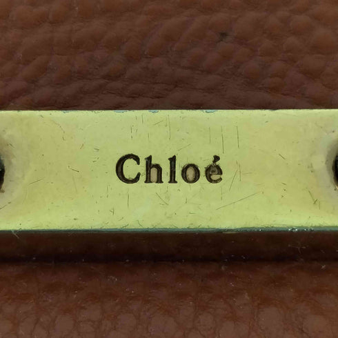 クロエ Chloe ロゴプレート リボンデザイン レザー 二つ折り財布 レディース