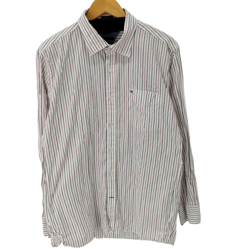トミーヒルフィガー TOMMY HILFIGER CUSTOM FIT COUPE AJUSTEE ストライプ L/S シャツ メンズ JPN:L