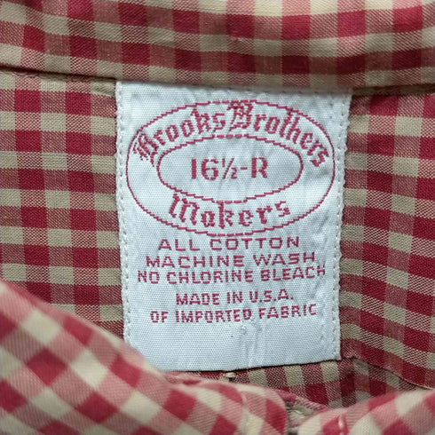 ブルックスブラザーズ BROOKS BROTHERS USA製 ボタンダウンギンガムチェックシャツ メンズ 16 1/2-r