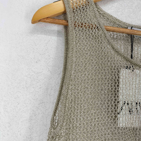 ザラ ZARA メタリックニットタンクトップ レディース S