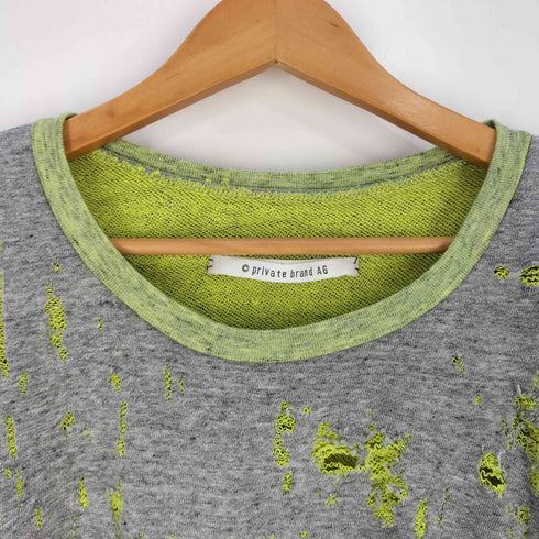 private brand AG クラッシュ加工 クルーネックスウェット メンズ JPN:XL