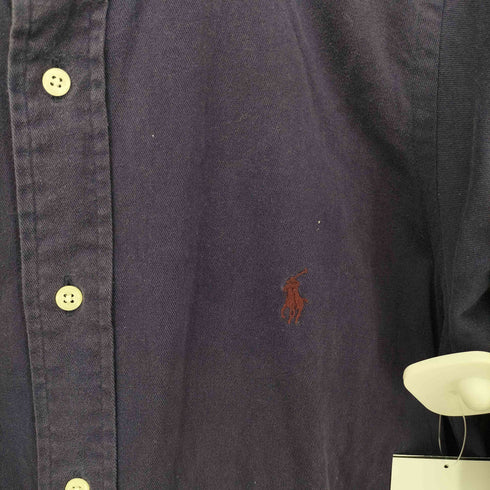 ラルフローレン RALPH LAUREN スモールポニー刺繍 ボタンダウンン長袖シャツ ロング丈 メンズ