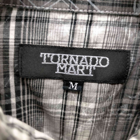 トルネードマート TORNADO MART チェックフラワー七分袖シャツ メンズ import:M