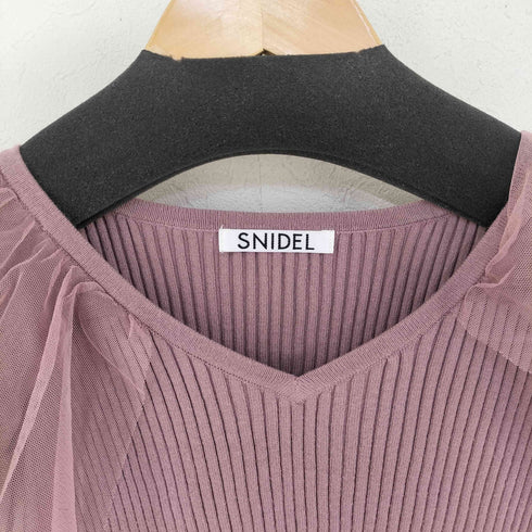 スナイデル snidel フリルチュールスリーブニットプルオーバー レディース ONE SIZE