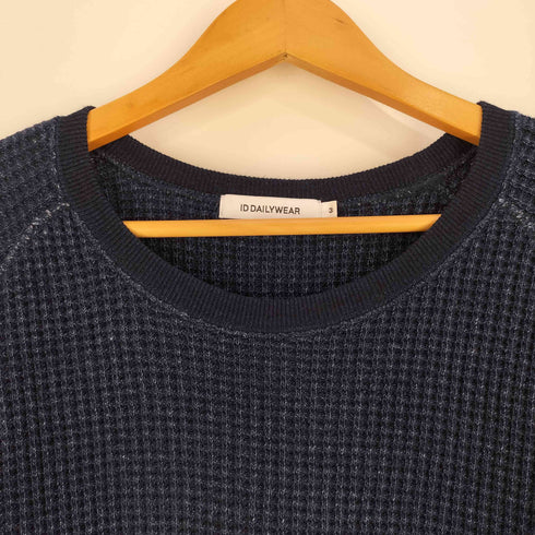 アイディーデイリーウェア ID DAILYWEAR ワッフル サーマル ロング サイドスリット Tシャツ メンズ JPN:3