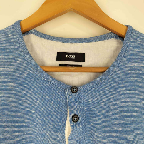 ボスヒューゴボス BOSS HUGO BOSS SLIM FIT COTTON LINEN ヘンリーネックTシャツ メンズ import:S