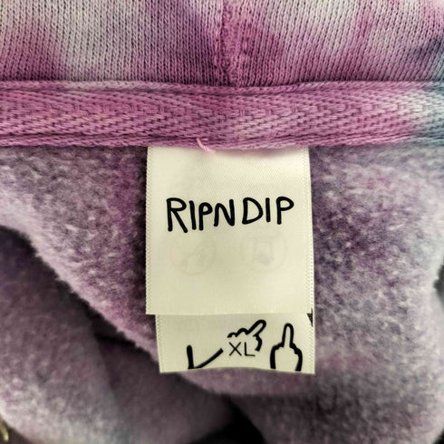 リップンディプ RIPNDIP キャラクター 両面プリント タイダイ プルオーバーパーカー メンズ import:XL