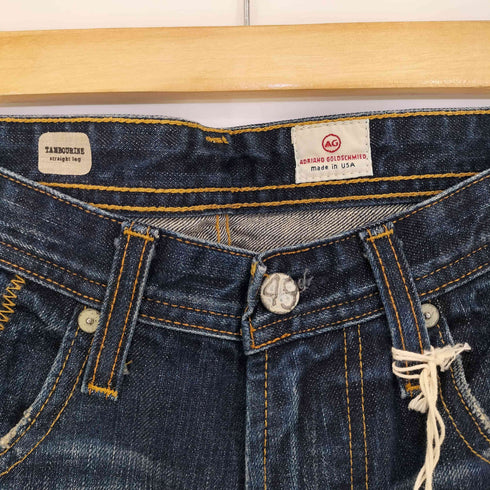エージー アドリアーノゴールドシュミット AG / ADRIANO GOLDSCHMIED USA製 THE TAMBOURINE straight leg JEANS ダメージ デニム メンズ US:32-33