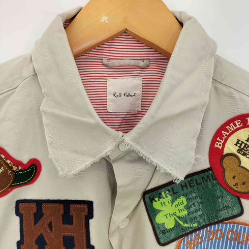 カールヘルム Karl Helmut 裏地ボーダー ワッペン ワークシャツ メンズ JPN:M