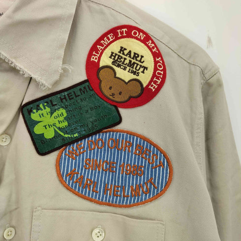 カールヘルム Karl Helmut 裏地ボーダー ワッペン ワークシャツ メンズ JPN:M