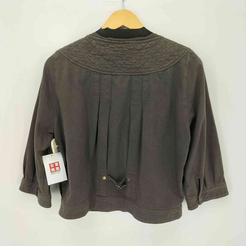 マカフィー MACPHEE ノーカラー ジップアップブルゾン レディース JPN:38