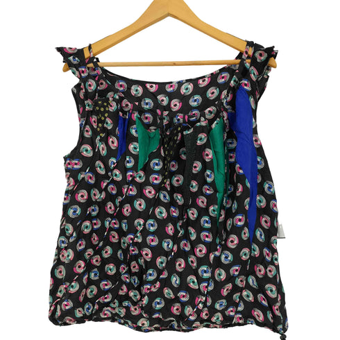 ツモリチサト TSUMORI CHISATO 総柄 マルチカラー フリルタンクトップ レディース