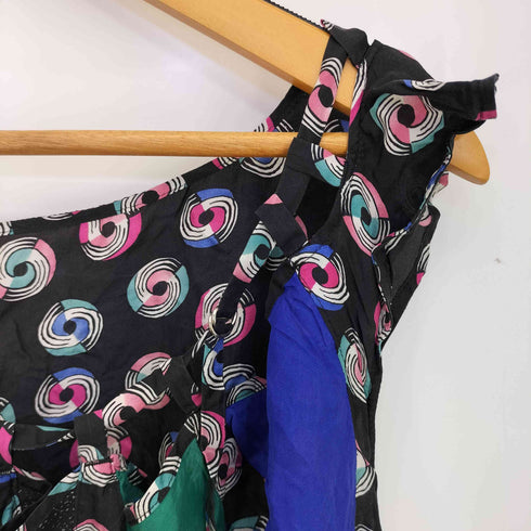 ツモリチサト TSUMORI CHISATO 総柄 マルチカラー フリルタンクトップ レディース