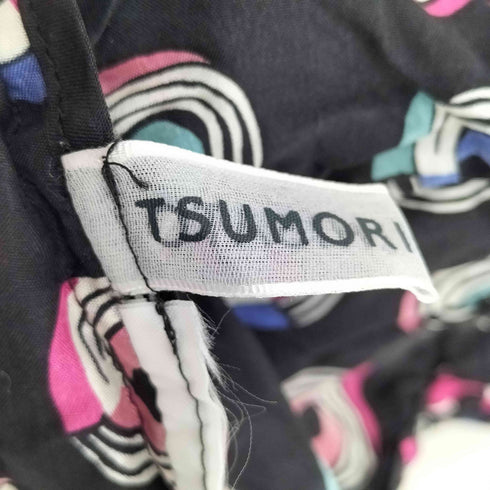 ツモリチサト TSUMORI CHISATO 総柄 マルチカラー フリルタンクトップ レディース