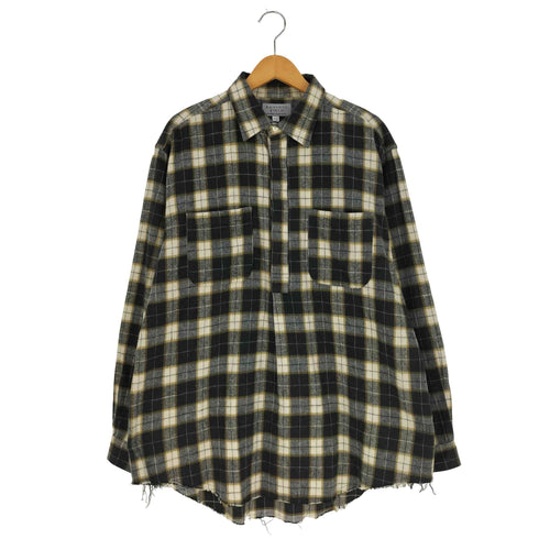 ケネスフィールド KENNETH FIELD ROOMY SHIRTS NEL CHECK ネルチェック ハーフボタン ルーミーシャツ メンズ import:XL