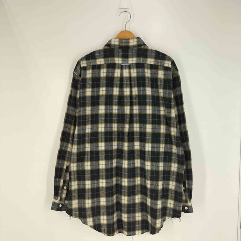 ケネスフィールド KENNETH FIELD ROOMY SHIRTS NEL CHECK ネルチェック ハーフボタン ルーミーシャツ メンズ import:XL