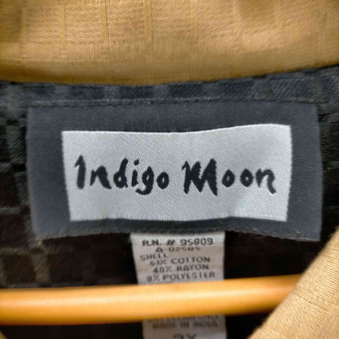INDIGO MOON フラワー刺繍ジャケット レディース 2X