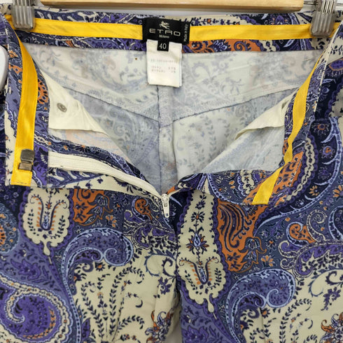 エトロミラノ ETRO MILANO イタリア製 ペイズリー柄 カジュアルパンツ レディース 40