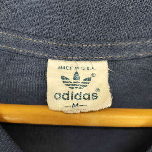 アディダス adidas 80s USA製 袖 裾シングル キャラクタープリント 半袖Tシャツ カットソー メンズ M