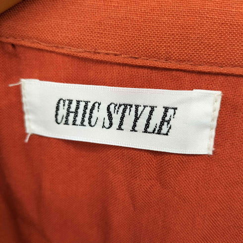 CHIC STYLE レーヨン麻パフスリーブマキシワンピース レディース 4L