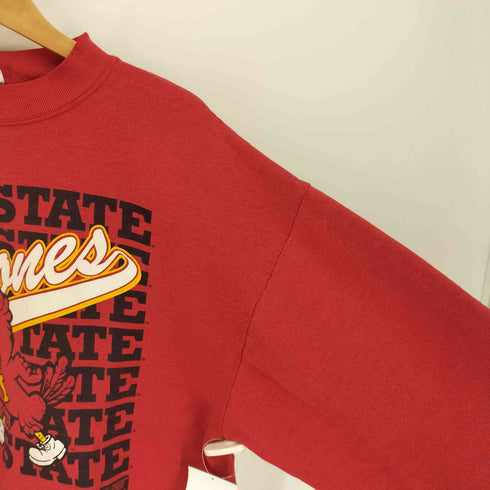 90S USA製 フルーツオブザルーム ボディ IOWA STATE キャラクタープリント クルーネック スウェット メンズ import:XL