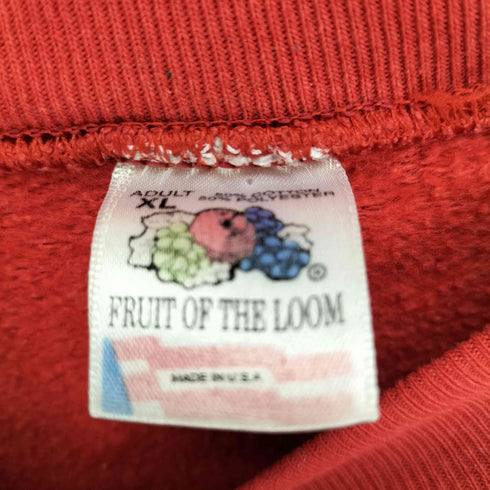 90S USA製 フルーツオブザルーム ボディ IOWA STATE キャラクタープリント クルーネック スウェット メンズ import:XL