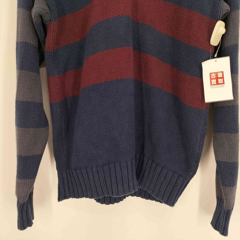 メローナ MERONA ボーダM柄 ポロ コットン ニット セーター メンズ import:M