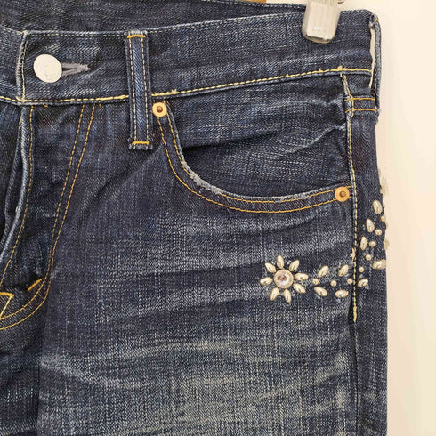 DAVID OLIVE ACCESSORIES 花 スタッズ ブーツカット デニム メンズ 31