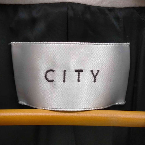 シティー CITY ピュアウールワイドラペルコート アイボリー レディース JPN:2