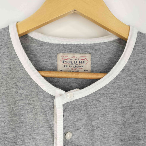 ポロラルフローレン POLO RALPH LAUREN 裾ポニー刺繍 ヘンリーネックTシャツ メンズ import:L