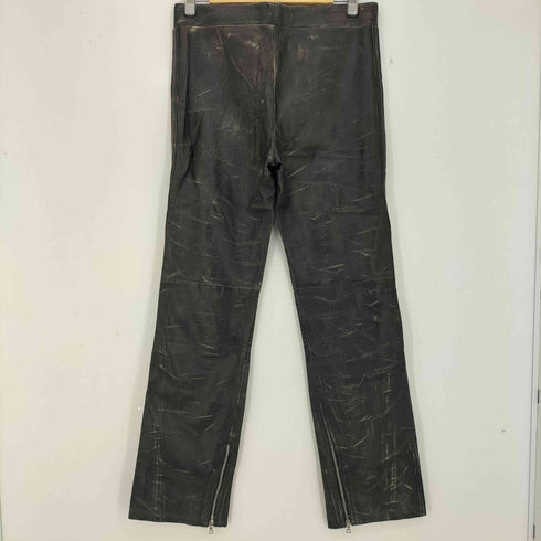 RUFFO RESEARCH イタリア製 ダメージ加工 レザー ライダースパンツ メンズ