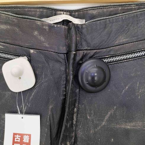 RUFFO RESEARCH イタリア製 ダメージ加工 レザー ライダースパンツ メンズ
