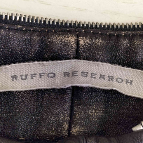 RUFFO RESEARCH イタリア製 ダメージ加工 レザー ライダースパンツ メンズ