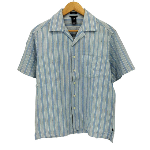 ギャップ Gap リネン混 ストライプ 半袖開襟シャツ RELAXED メンズ import:S
