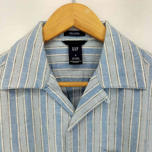 ギャップ Gap リネン混 ストライプ 半袖開襟シャツ RELAXED メンズ import:S
