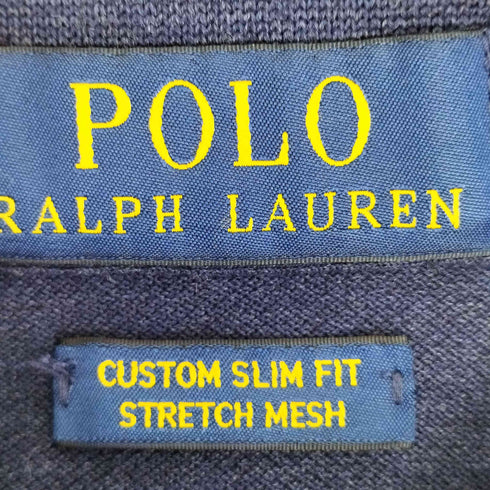 ポロラルフローレン POLO RALPH LAUREN CUSTOM SLIM FIT STRETCH MESH ポニー刺繍 鹿の子 ポロシャツ メンズ JPN:M