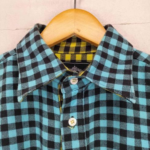ステューシー Stussy 00S バイカラー切替ギンガムチェック半袖ネルシャツ メンズ M