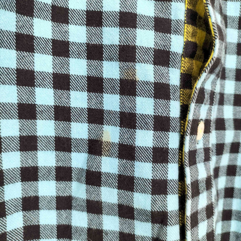 ステューシー Stussy 00S バイカラー切替ギンガムチェック半袖ネルシャツ メンズ M