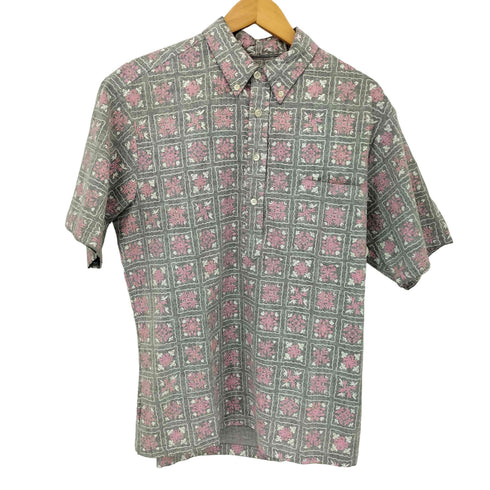 クックストリート Cooke Street 90-00s USA製 総柄アロハシャツ ボタンダウン プルオーバー メンズ import:M