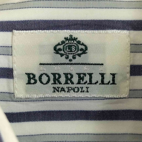 ルイジボレッリ LUIGI BORRELLI イタリア製 ストライプ ボタンダウンシャツ メンズ 42