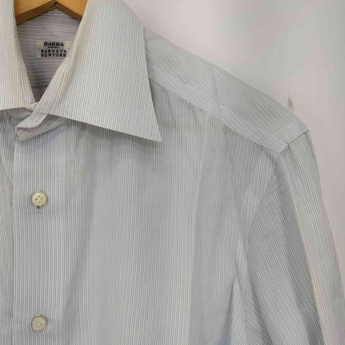 バーニーズニューヨーク BARNEYS NEWYORK BARBA イタリア製 コットン ストライプ ドレスシャツ メンズ