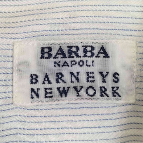 バーニーズニューヨーク BARNEYS NEWYORK BARBA イタリア製 コットン ストライプ ドレスシャツ メンズ